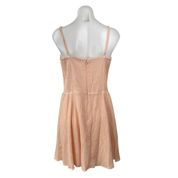 Abercrombie & Fitch Coral Sleeveless Twist V Neck Cami A Line Mini Dress Size LT - Picture 3 of 5